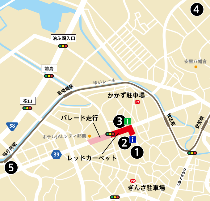 Sakurazaka Theaterおよび国際通り周辺地図